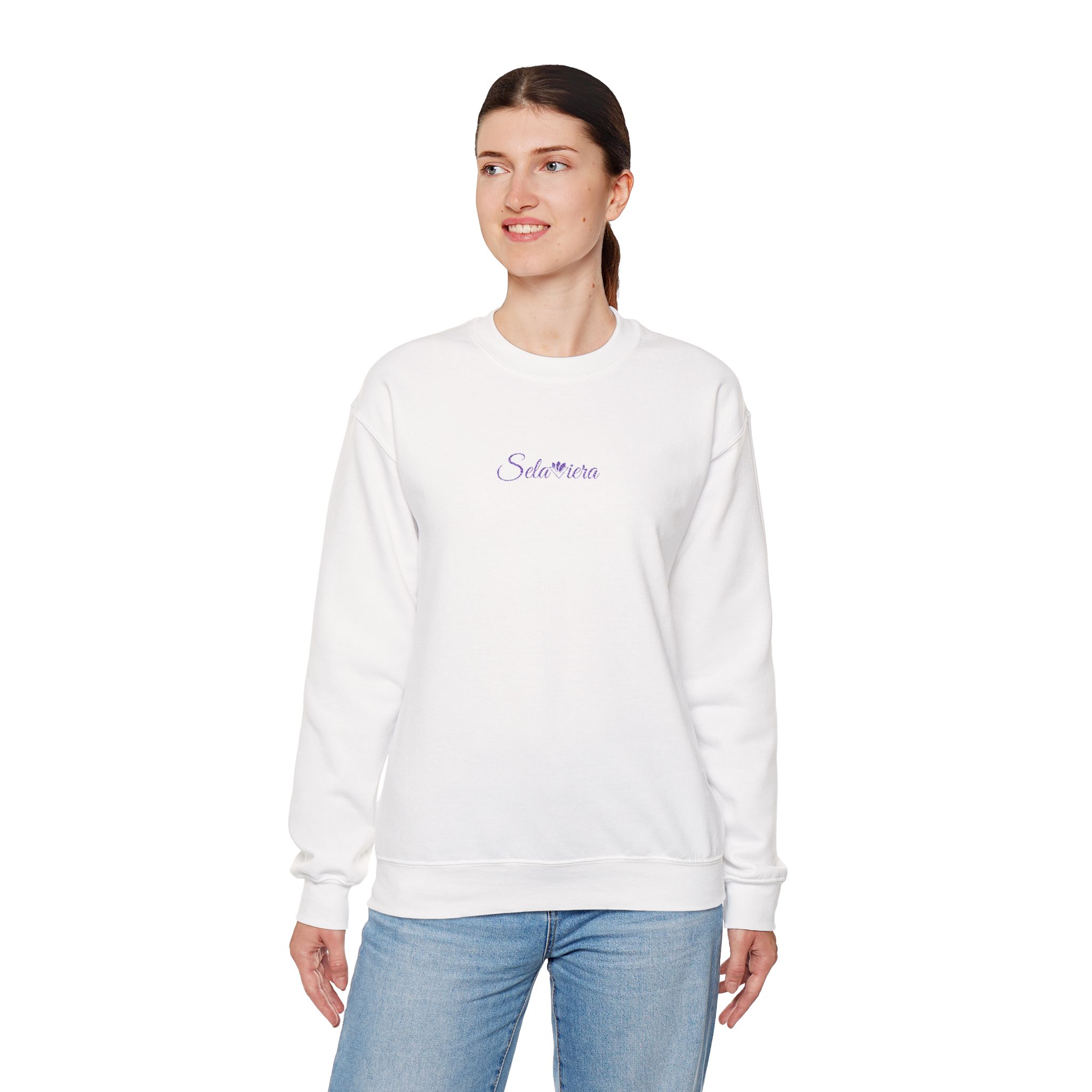 Sweatshirt / Crewneck with Embroidered Text - Women - Image 6