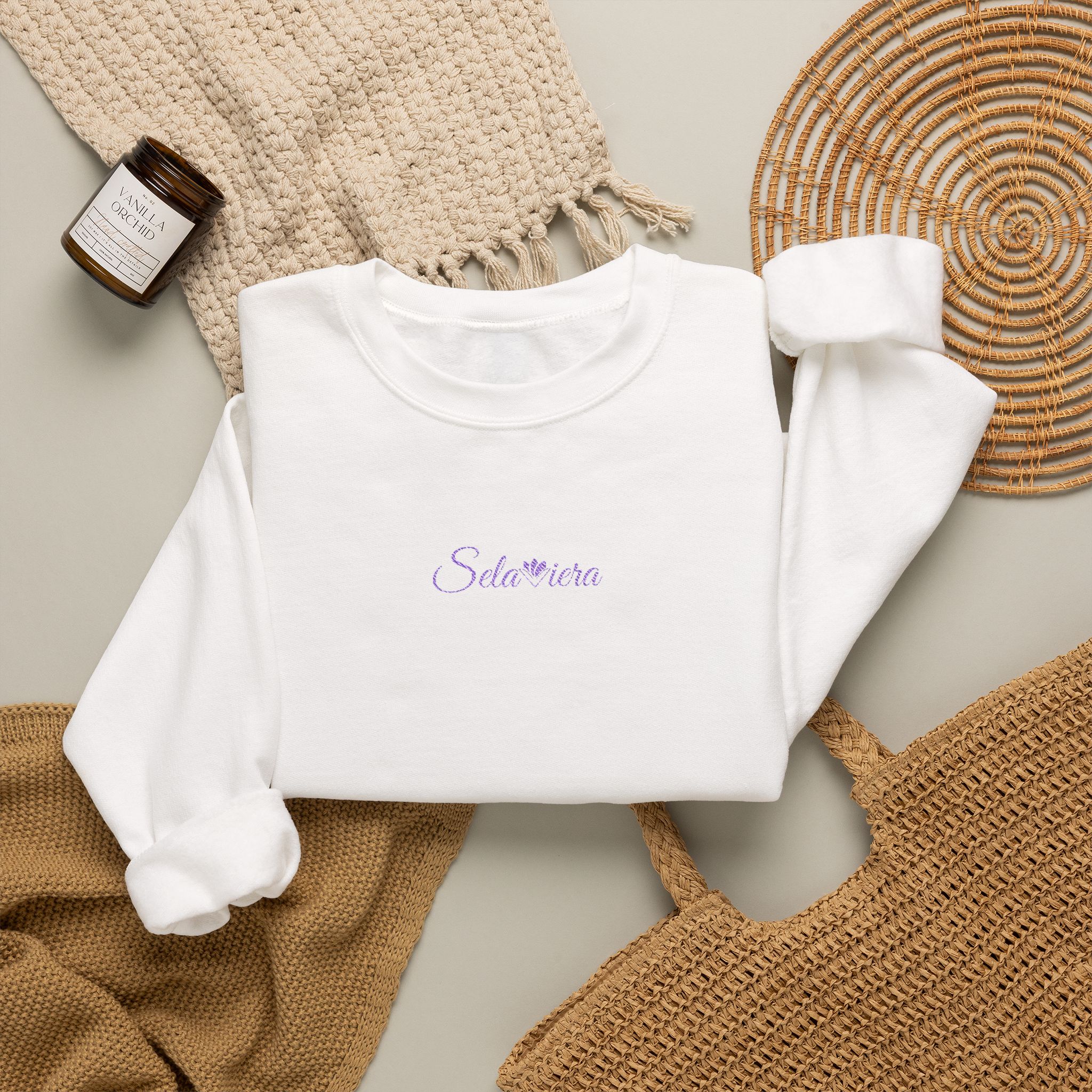 Sweatshirt / Crewneck with Embroidered Text - Women - Image 5